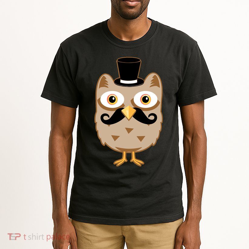 Mustache Owl With Hat Tall T-Shirt