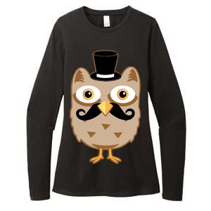 Mustache Owl With Hat Womens CVC Long Sleeve Shirt