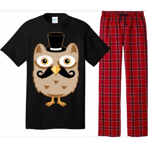 Mustache Owl With Hat Pajama Set