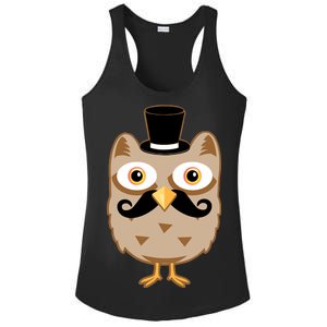 Mustache Owl With Hat Ladies PosiCharge Competitor Racerback Tank