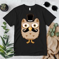 Mustache Owl With Hat Premium T-Shirt