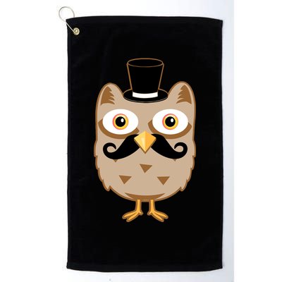 Mustache Owl With Hat Golf Towel