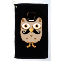 Mustache Owl With Hat Golf Towel