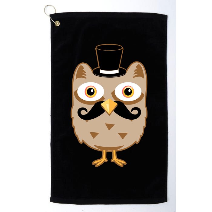 Mustache Owl With Hat Golf Towel