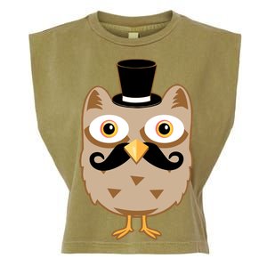 Mustache Owl With Hat Garment-Dyed Women's Muscle Tee