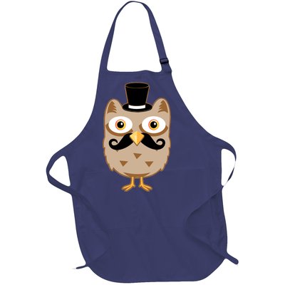 Mustache Owl With Hat Full-Length Apron With Pockets