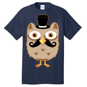 Mustache Owl With Hat Tall T-Shirt