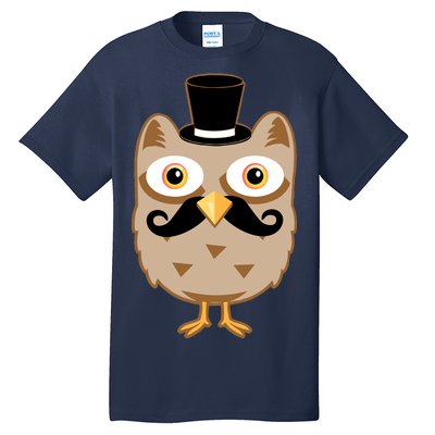 Mustache Owl With Hat Tall T-Shirt