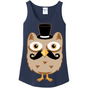 Mustache Owl With Hat Ladies Essential Tank