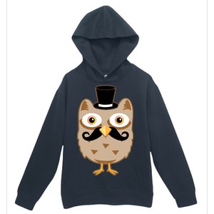 Mustache Owl With Hat Urban Pullover Hoodie