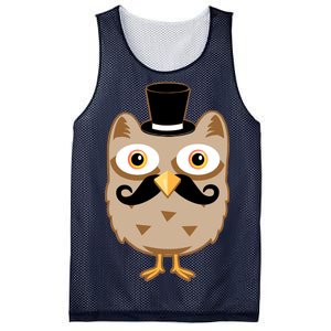 Mustache Owl With Hat Mesh Reversible Basketball Jersey Tank