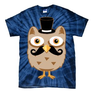 Mustache Owl With Hat Tie-Dye T-Shirt