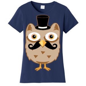 Mustache Owl With Hat Women's T-Shirt