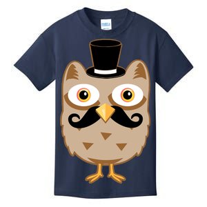 Mustache Owl With Hat Kids T-Shirt