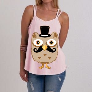 Mustache Owl With Hat Women's Strappy Tank