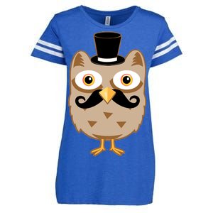 Mustache Owl With Hat Enza Ladies Jersey Football T-Shirt