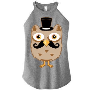 Mustache Owl With Hat Women's Perfect Tri Rocker Tank