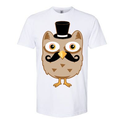 Mustache Owl With Hat Softstyle® CVC T-Shirt