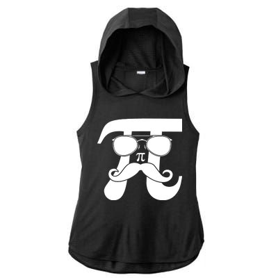 Mustache Pi Face Ladies PosiCharge Tri-Blend Wicking Draft Hoodie Tank