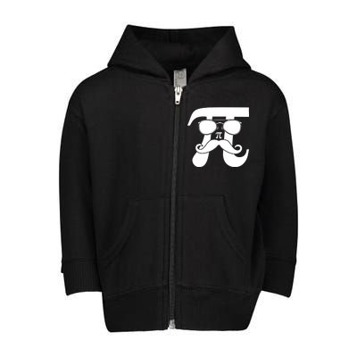 Mustache Pi Face Toddler Zip Fleece Hoodie