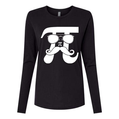 Mustache Pi Face Womens Cotton Relaxed Long Sleeve T-Shirt