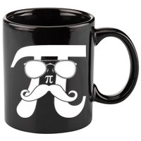 Mustache Pi Face 11oz C Handle Ceramic Mug