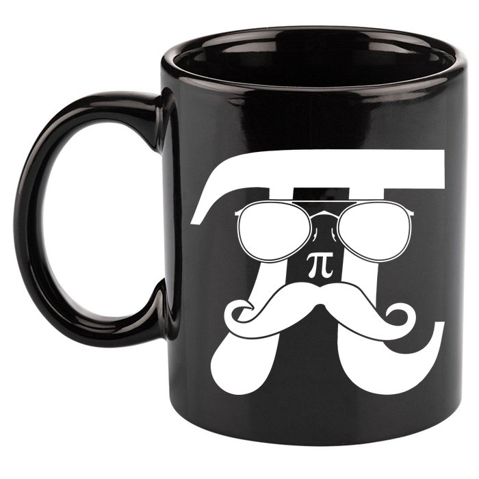 Mustache Pi Face 11oz C Handle Ceramic Mug