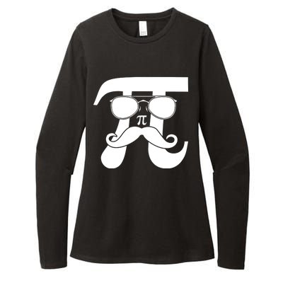 Mustache Pi Face Womens CVC Long Sleeve Shirt