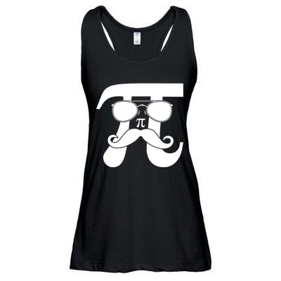 Mustache Pi Face Ladies Essential Flowy Tank