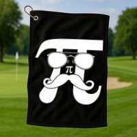 Mustache Pi Face Golf Towel
