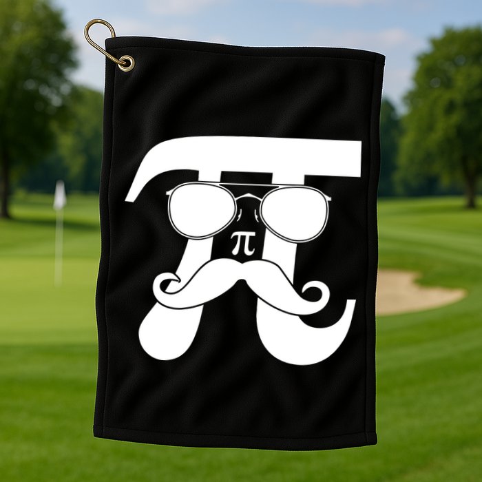 Mustache Pi Face Golf Towel