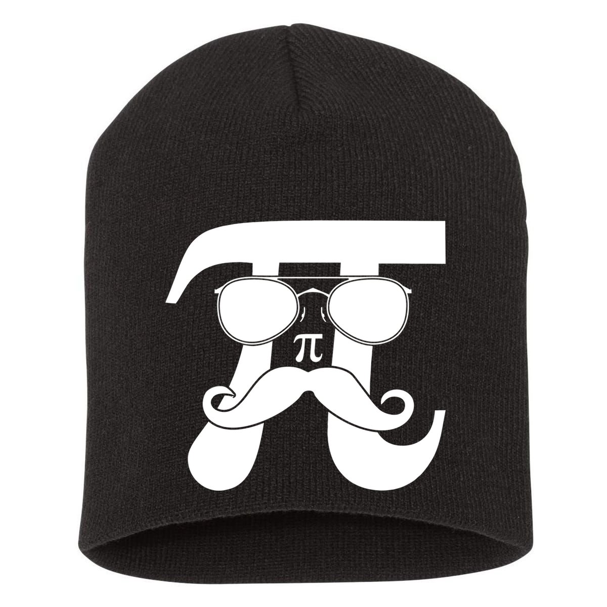 Mustache Pi Face Short Acrylic Beanie
