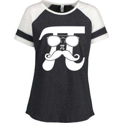 Mustache Pi Face Enza Ladies Jersey Colorblock Tee