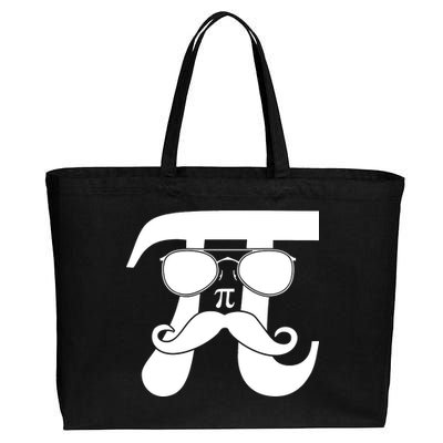 Mustache Pi Face Cotton Canvas Jumbo Tote