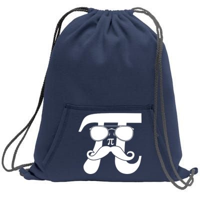 Mustache Pi Face Sweatshirt Cinch Pack Bag