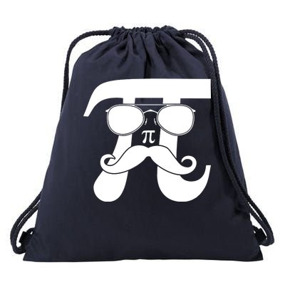 Mustache Pi Face Drawstring Bag