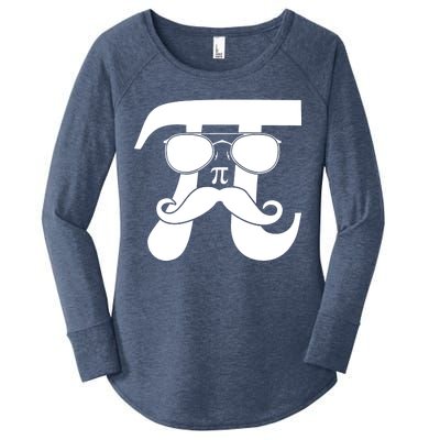 Mustache Pi Face Women's Perfect Tri Tunic Long Sleeve Shirt