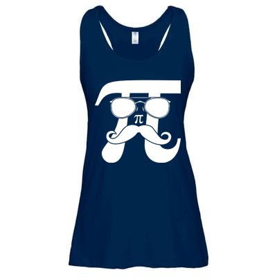 Mustache Pi Face Ladies Essential Flowy Tank