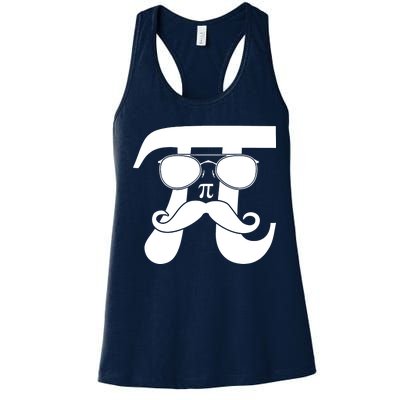 Mustache Pi Face Women's Racerback Tank