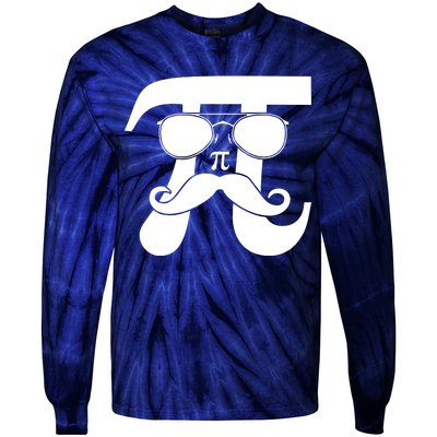 Mustache Pi Face Tie-Dye Long Sleeve Shirt