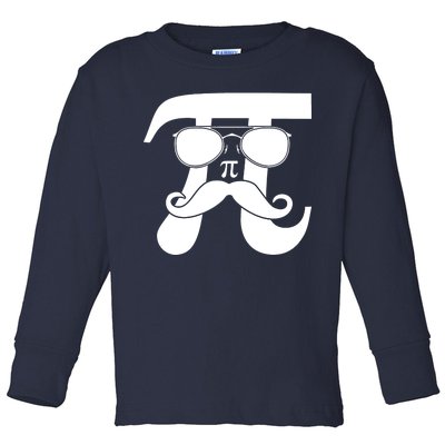 Mustache Pi Face Toddler Long Sleeve Shirt