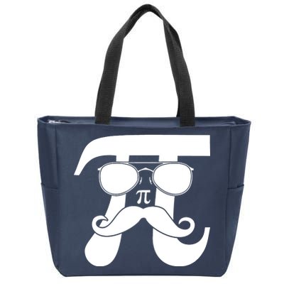 Mustache Pi Face Zip Tote Bag