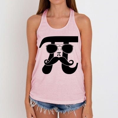 Mustache Pi Face Women's Knotted Racerback Tank