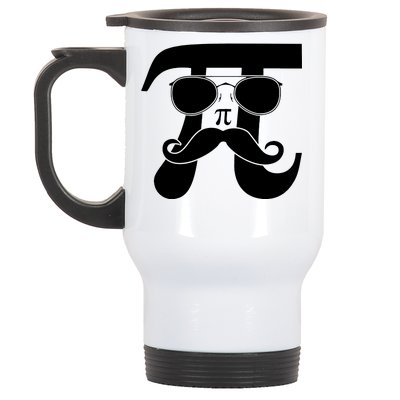 Mustache Pi Face Stainless Steel Travel Mug