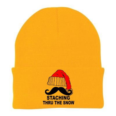 Mustache Thru The Snow Knit Cap Winter Beanie