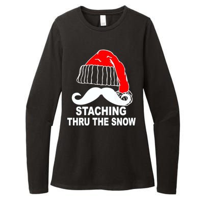 Mustache Thru The Snow Womens CVC Long Sleeve Shirt