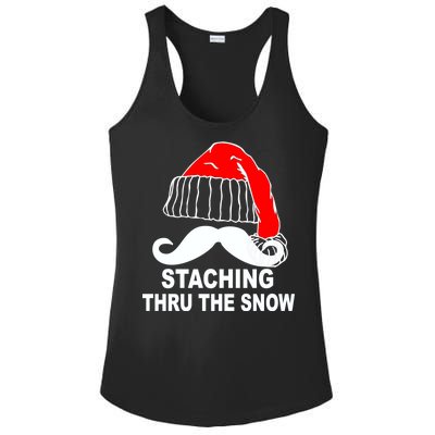 Mustache Thru The Snow Ladies PosiCharge Competitor Racerback Tank