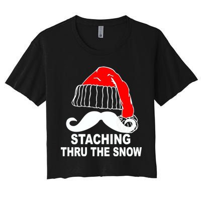 Mustache Thru The Snow Crop Top