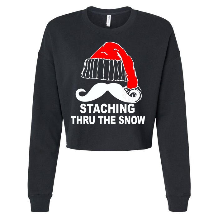 Mustache Thru The Snow Cropped Pullover Crew