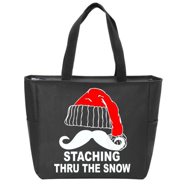 Mustache Thru The Snow Zip Tote Bag